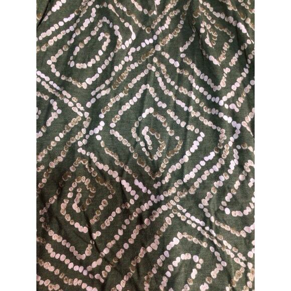 Ann Taylor LOFT Outlet Green Print Sleeveless V Neck Dress Petite XSP - Picture 3 of 8